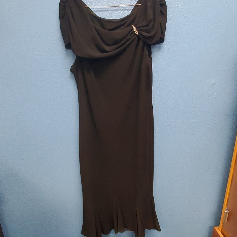 S.L.Fashions black evening dress.  No size label .